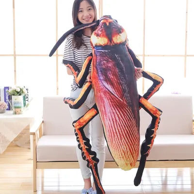 55-120cm New Creative Big Simulation 3D Cockroach Plush Toy Insect Pillow Realistic Stuffed Cushion Birthday Gift Cartoon