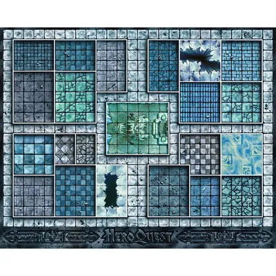 Grand tapis de jeu personnalisé HeroQuest avec bords cousus (grand tapis de souris à bords verrouillés) tapis de jeux de société en caoutchouc naturel 815x650mmCM