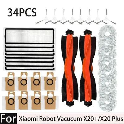 For Robot Vacuum Cleaner Xiaomi X20 Plus, Wiper and Grill Accessories, Main Side Brush, HEPA Filter, Spare Parts Dust Ba