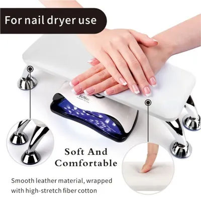 Armrest and Nail Art Mat Set for Nail Salons Ultra-fine Fiber Leather Hand Pillow Anti-slip and Wear-resistant Universal for