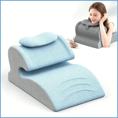 Ergonomic Cervical Traction Pillow for Posture Support, Lumbar & Neck Relief for Sleep Office Reading, Memory Foam