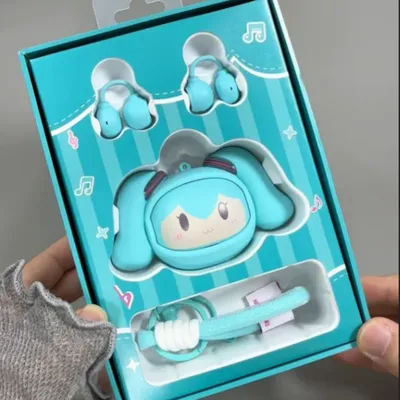 Hatsune Miku Clip On Flip Changing Face Moods Bluetooth 6.0 Compatible Portable Anime Peripheral Keychain Holiday Customized