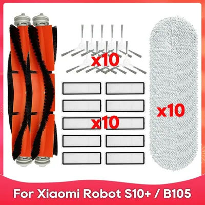 Fit For Xiaomi Robot Vacuum S10+ / S10 Plus / B105 Roller Side Brush Hepa Filter Mop Rag Cloths Robot Vacuums Parts Accessory