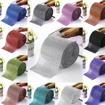 10 Yards 24 Rows Rhinestone Mesh Trimming Rhinestones Blanket Strass Cup Chain for DIY Party Decor Cake Ribbon Wedding Accessori