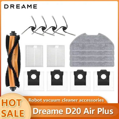 Derame D20 Air Plus Robot Vacuums Cleaner Accessory Dust Bag Rubber Brush Side Brush HEPA Filter Mop Cloths Spare