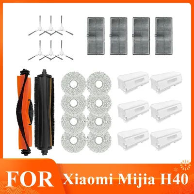 For Xiaomi Mijia H40 / D101CN Robot Vacuums Cleaner Parts Main Side Brush Mop Cloths Dust Bags Filters Replacement Spare Parts