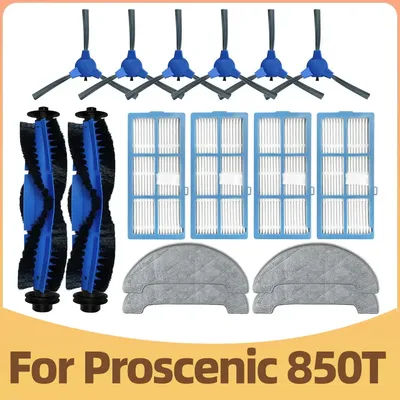 Compatible For Proscenic 850T Robotic Vacuum Cleaner Main Side Brush Hepa Filter Mop Cloths Spare Parts Replacement Accessories