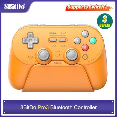 8BitDo Pro 3 Bluetooth Controller for Switch Windows Apple TMR Joysticks Switchable Triggers Swappable Buttons 2.4G USB Android