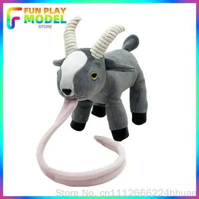 New Goat Simulator Plush Cute Stick Out long Tongue Grey Goat Cute Prone Position Position Stuffed Pillow Game Peripheral Toy