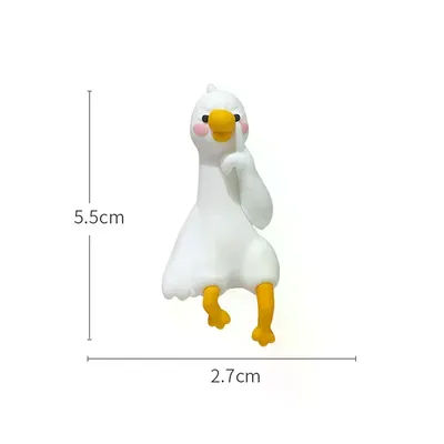 Resin Cartoon Animal Decor For Desk Car Dashboard TV Monitor Gift Idea Cute 3D Duck Figurine Mini Resin Duck Ornament Playful