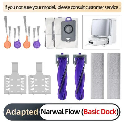 For Narwal Flow Basic Dock Robot Vacuum & Mop Side Brush HEPA Filter Mop Pad Accessories Replacement