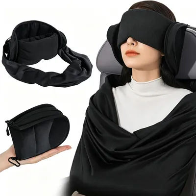 3-in-1 Adjustable EyeMask Airplane Sleep Support System Travel Pillow Multi-Use Office And Home Comfortable Pillow for Traveling