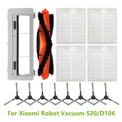 For Xiaomi Robot Vacuum S20/D106 Hepa Filter Main Brush Cover Mop Cloth Dust Box Mop Holder Side Brush Vacuum Cleaner Parts