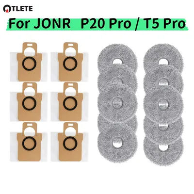 For JONR P20 Pro / T5 Pro Robot Vacuum Cleaner Accessories Dust Bag and Mop Cloth Replacement Parts