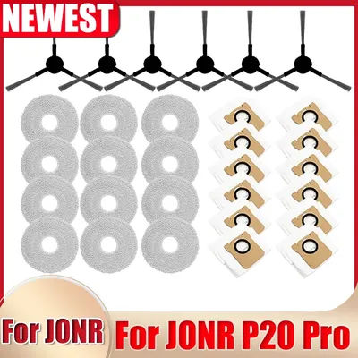 Accessories For JONR P20 PRO Vacuum Robot, Side Brush Mop Cloth Dust Bag Efficient Microfiber Spare Cleaning Parts Replacement