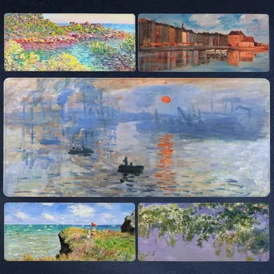Tapis de souris Gamer maison grand ordinateur tapis de souris tapis de souris tapis de clavier Claude Monet Art caoutchouc naturel anti-dérapant bureau
