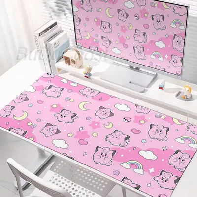 Tapis de souris grand format Anime Game Pad P-Pokemon Mega Clefairy, tapis de bureau, tapis de souris gaming, tapis étendu pour gamer, tapis de table pour PC