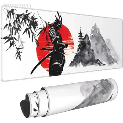 Tapis de souris japonais Samurai Tree Sun Gaming XL, nouveau tapis de souris d'ordinateur pour la maison XXL, tapis de bureau en caoutchouc naturel antidérapant pour le bureau