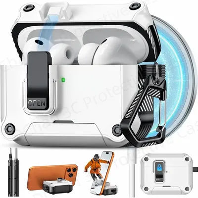Nouvel étui pour AirPods Pro 3 2025 / AirPods 4 4e génération / Étui ANC 【Ouverture en un clic】 Housse de protection sécurisée pour AirPods Pro 3