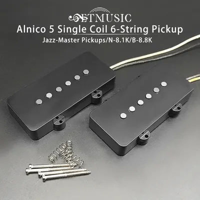 Micro Alnico 5 Vintage Single Coil JM pour guitare électrique 6 cordes N-8.1K B-8.8K Noir/Blanc/Jaune