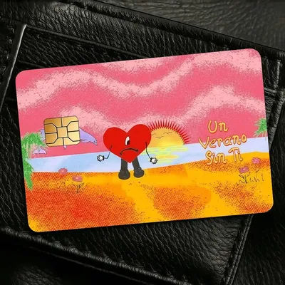 Autocollants de protection pour cartes de crédit Rapper B-Bad B-BunnyS, 4 pièces, film décoratif pour carte de transport, débit bancaire, imperméable