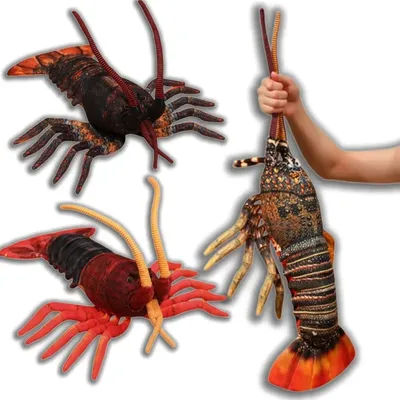 Simulation Lobster Plush Figurine Red Dark Spotted Marine Print Soft Stuffed Pillow Lovely Lobster Plushies Animal Home Decor
