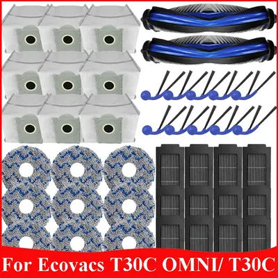 For Ecovacs Deeboot T30C OMNI/ T30C Robot Vacuum Parts Main Side Brush Dust Bags Filter Mop Cloths Accessories