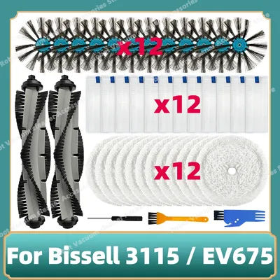 Main Side Brush Hepa Filter Mop Rag Cloth For Bissell 3115 / EV675 Robot Vacuum Cleaner Attachment Replacement Spare Part