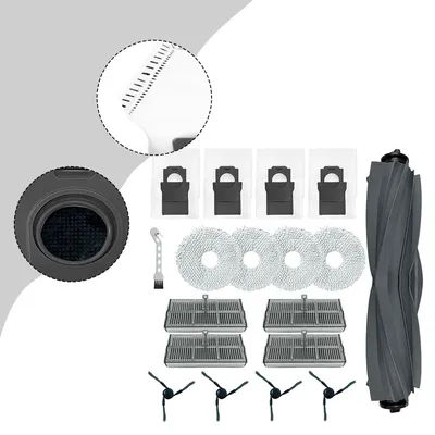 Replacement Parts For Mova E40 Ultra Robot Vacuum, Kit With Main Brush, Side Brushes, HEPA Filters, Wiper Pads & Dust Bags
