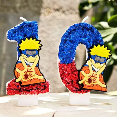 Naruto Candles Anime Theme Boys Birthday Party Cake Decorating 3D Number Candles Kids Baby Shower Party Gift