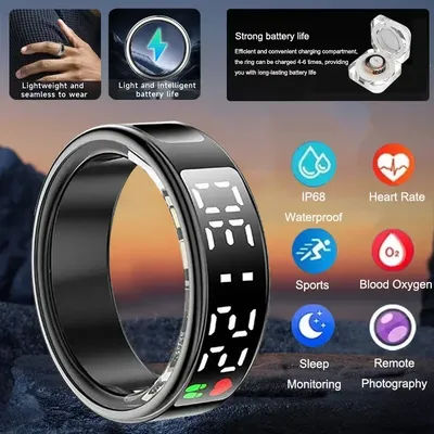 Anneau intelligent pour hommes et femmes, moniteur de fréquence cardiaque et d'oxygène dans le sang, Multi 5ATM et IP68, étanche, anneau de sport, sommeil, Fitness, pour Android IOS