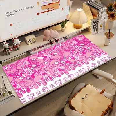 Tapis de souris Cartoon G-Gloomy B-Bear-S, tapis d'ordinateur antidérapant en caoutchouc pour Gamer, tapis de bureau décoratif pour ordinateur portable, grand format