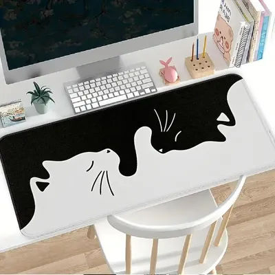 Tapis de souris, accessoires de bureau, tapis de clavier, tapis pour ordinateur portable, tapis de bureau, tapis pour console de jeu, tapis en caoutchouc, chat mignon
