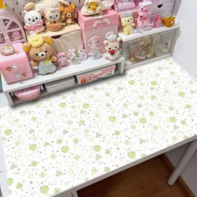 Tapis de souris en cuir PU à motif trèfle à quatre feuilles, grand tapis de bureau, tapis de clavier imperméable, tapis de souris de jeu