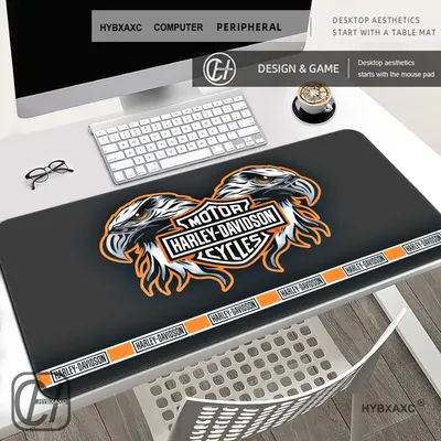 Tapis de souris de style moto HYBXAXC E-Eagle H-Head, tapis en caoutchouc antidérapant, grand tapis de clavier pour jeux, grand tapis de souris pour joueurs