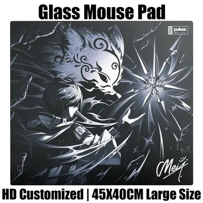 Tapis de Souris en Verre M-Meiy Y2k, Anime Japonais Gravé, Tapis de Bureau, Tapis de Souris en Verre Spécifique pour Jeux E-sports FPS, Accessoires de Jeu