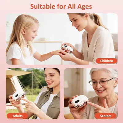 2 in 1 Electric Nail Clipper Automatic Trimmer USB Rechargeable Nail File LED Light ManicureTool for Seniors Adults Baby