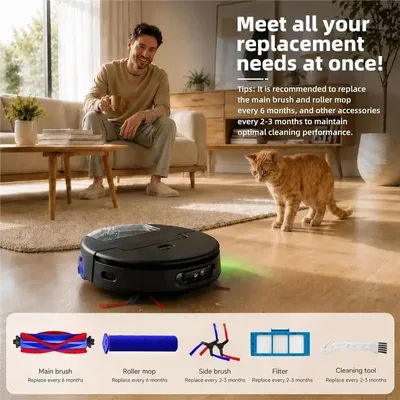 [HOT!A24R】 Replacement Accessories For Dyson Spot+ Scrub Ai Wet And Dry Robot Vacuum- Main Brush, Roller Mop, Side Brushes, Filt