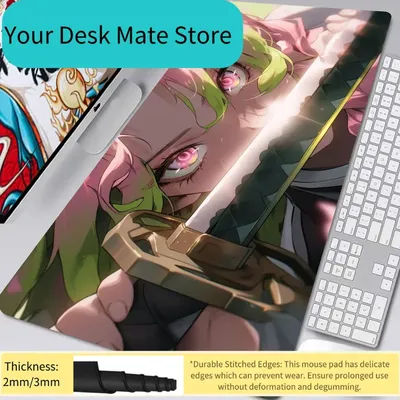 Tapis de sol Demon Slayer Kanroji Mitsuri, 1 pièce, tapis de souris, tapis de bureau avec coussin, accessoires de jeu, coussin de clavier XXL Prime Gaming