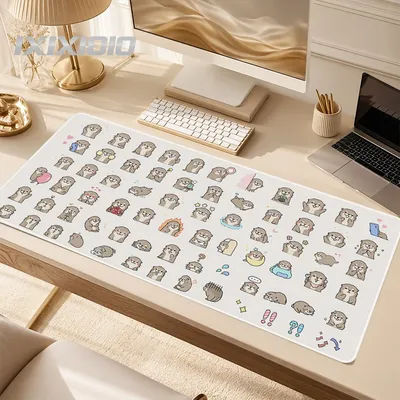 Tapis de souris Otter Expression Gamer XL, tapis de souris personnalisé HD pour ordinateur, tapis de bureau XXL, tapis de table en caoutchouc naturel antidérapant et doux