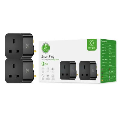 Woox R6130 3120W Wifi Smart Plug for Appliances Remote Control Via App and Voice Assistant Real-Time Monitoring of Electrical Consumption Daily/Weekly Programmer Overload Protection and Child Safety