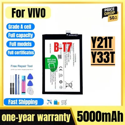 Batterie de remplacement B-T7 pour téléphone portable VIVO Y21T/Y33T, 0 cycle, haute qualité, haute capacité, cellule de grade A avec outils
