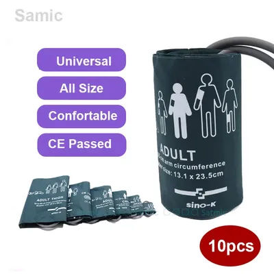 10pcs Reusable Adult/Child NIBP Cuff Single Tube For BP Cuff Monitor Blood Pressure Cuff All Size Double Tube