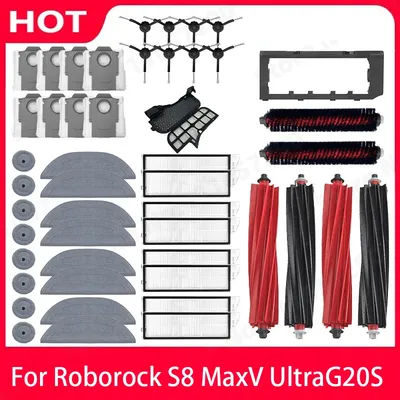 Roborock S8 MaxV Ultra G20S Robot Vacuum Cleaner Spare Parts Mop Cloth Vacuum Bags Side Brush Filter Replaceable Accessories