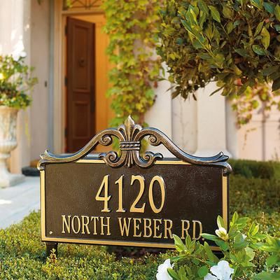 Kingston Address Plaques - Lawn Plaque, Bronze/Gold Lawn Plaque, Standard, Two Lines - Frontgate