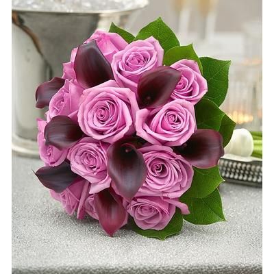 1-800-Flowers Flower Delivery Purple Elegance Rose & Mini Calla Lily Bouquet Medium