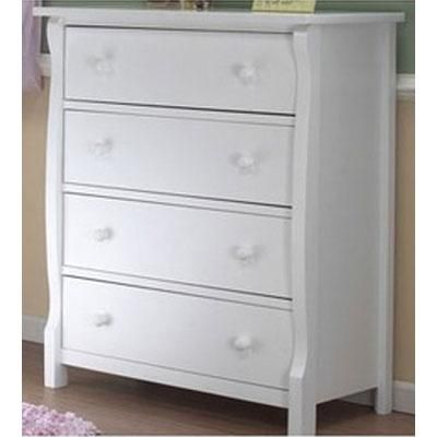 Sorelle Tuscany 2 Piece Nursery Set in White - Crib & 4 Drawer Dresser