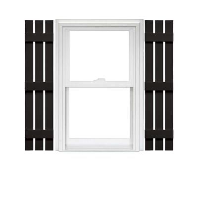 Mid America Board and Batten Spaced Vinyl Shutters (1 Pair) 12 x 63 002 Black