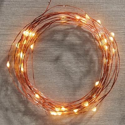 Outdoor Battery Operated Micro Lights - Copper/Warm White - Grandin Road