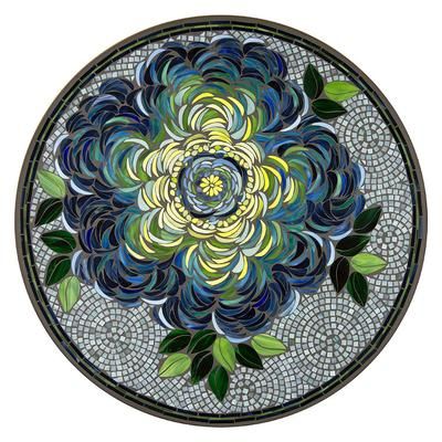 KNF Giovella Mosaic Table Collection - Round Bistro Table, Pewter, 42" Dia. - Frontgate